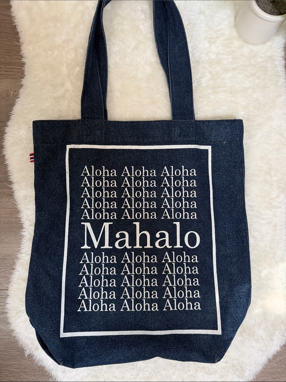 Bundle Mahalo Aloha Navy Tote with Hat - Picture 10 of 16